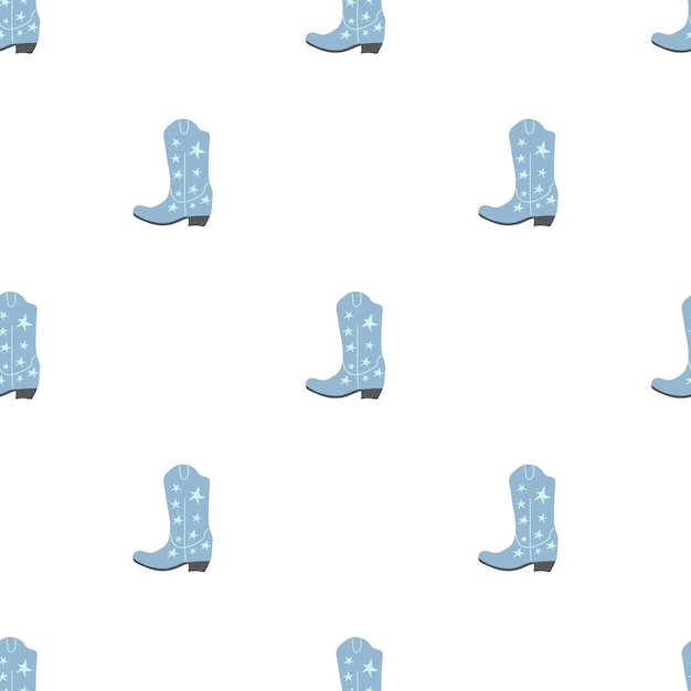 Cowboy boots with ornament seamless pattern Wild west theme