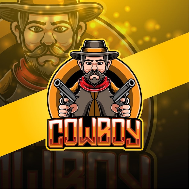 Cowboy esport mascot logo design