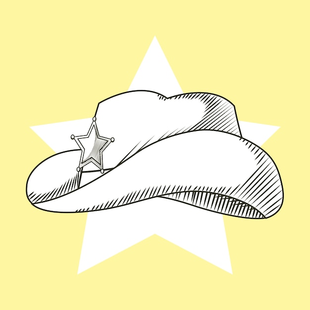 Vector cowboy hat hand drawn