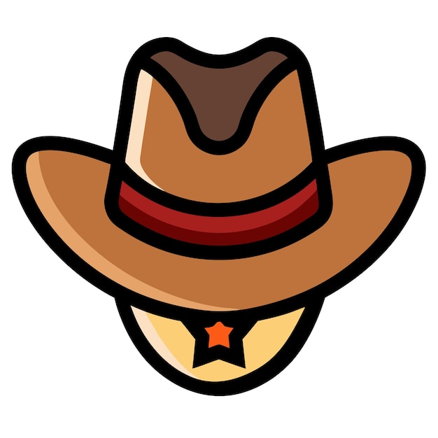 Vector cowboy hat icon clipart cartoon style vector illustration