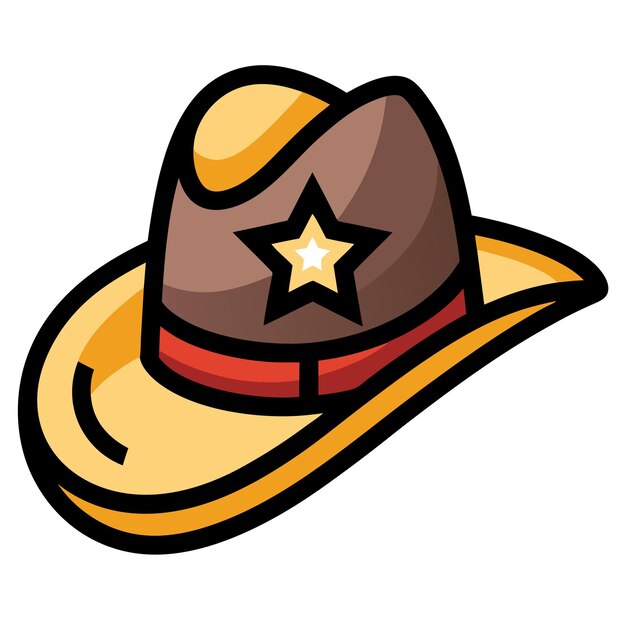 Vector cowboy hat icon clipart cartoon style vector illustration