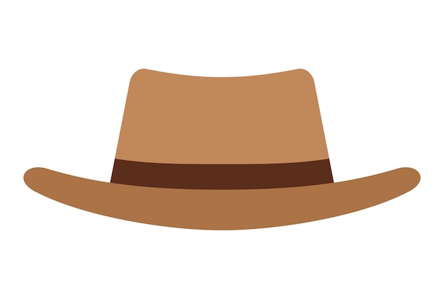 Cowboy hat icon in flat style isolated on white background