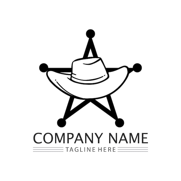 Cowboy hat logo icon vector design template