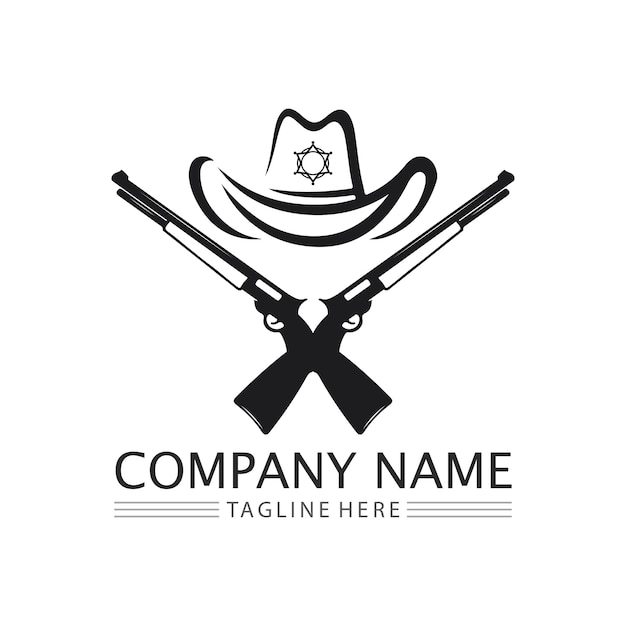 Cowboy hat logo icon vector design template