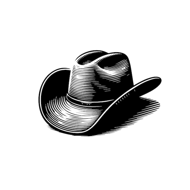 Cowboy hat silhouette Cowboy hat logo icon vector black and white