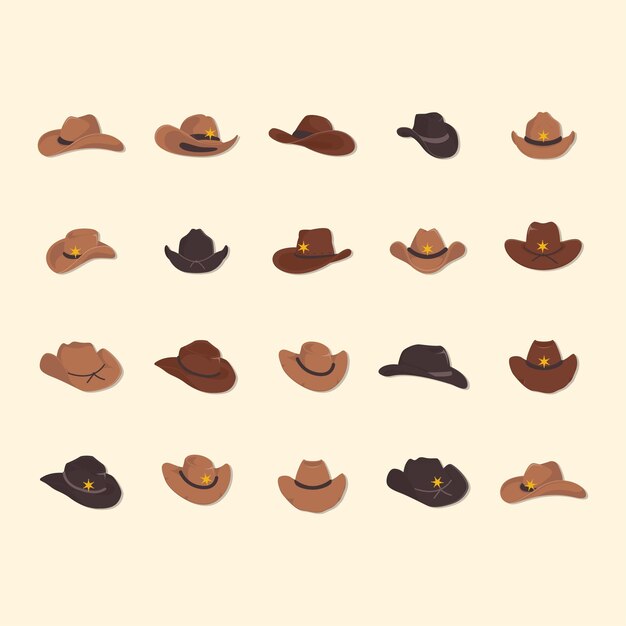 Vector cowboy hats illustrations