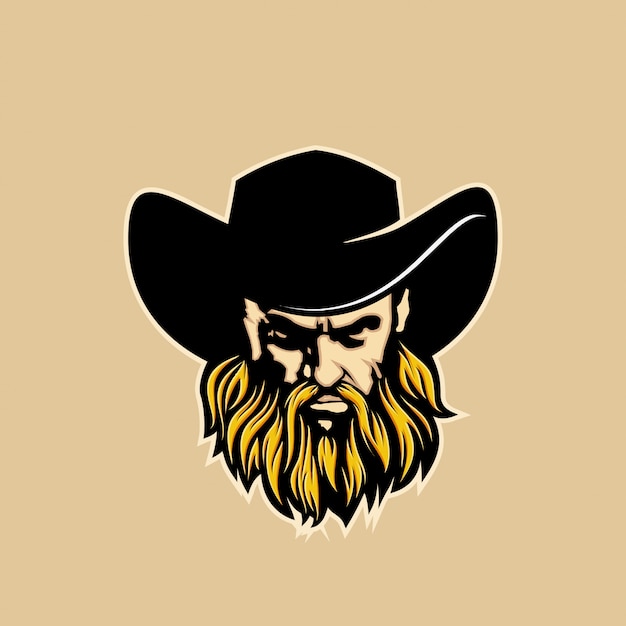 Vector cowboy head illustration