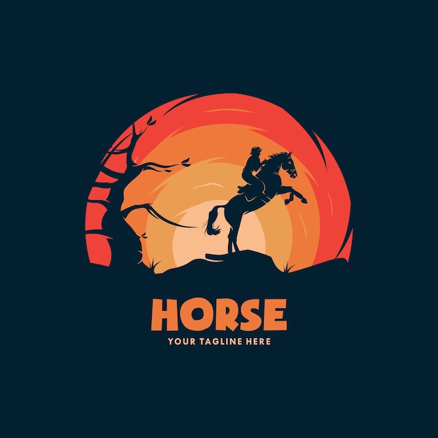 The cowboy horse rider illustration