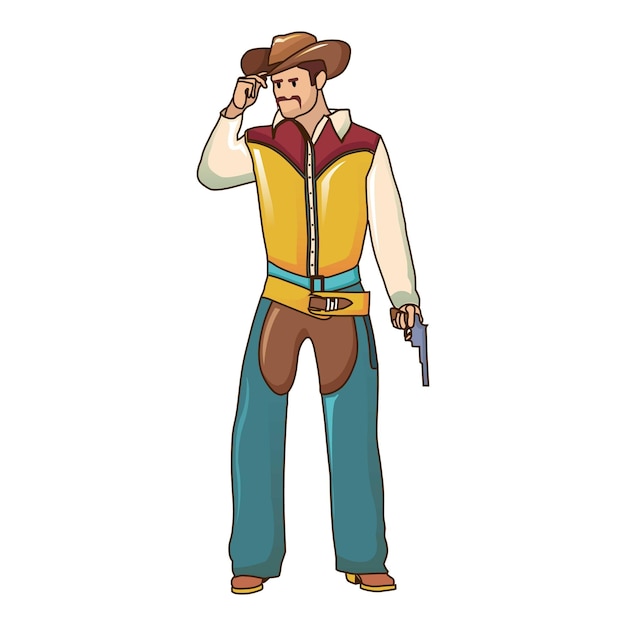 Cowboy icon Cartoon of cowboy vector icon for web design isolated on white background