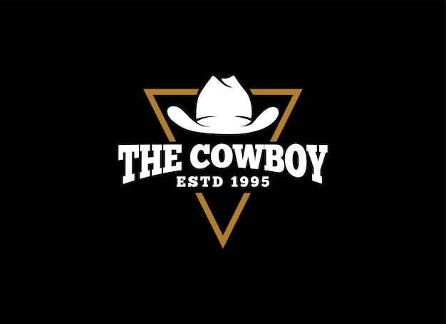 The Cowboy logo in vintage style. Hat cowboy logo vector.