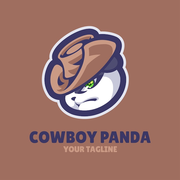 Cowboy Panda Vector Mascot Logo