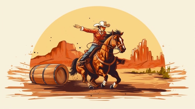 a cowboy rides a horse in the desert