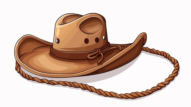 Cowboy Rope and Hat Cartoon Vector Illustration