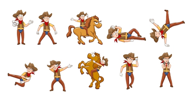 Cowboy  set collection graphic clipart design