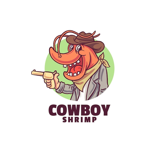 Cowboy shrimp smile logo