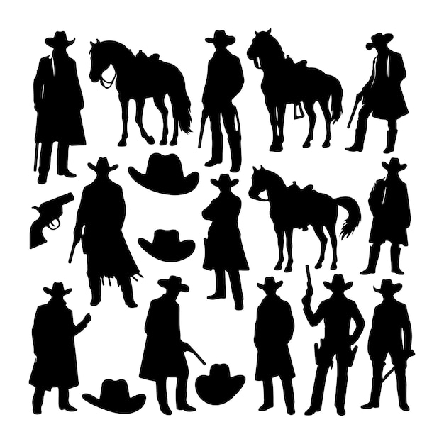 Cowboy Silhouette with Horse and hat