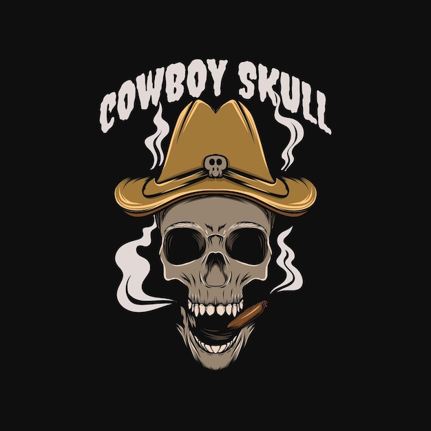 cowboy skull illustration