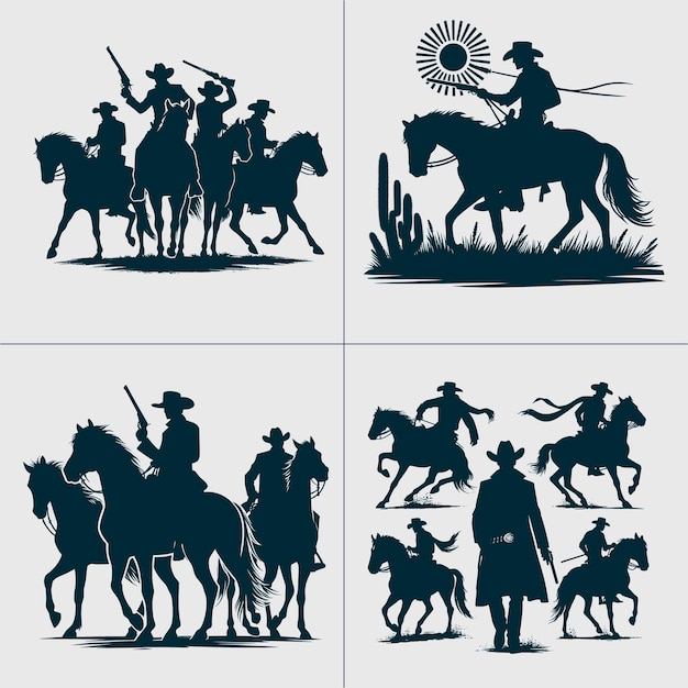 Vector cowboy svgcowboy cowgirl svgcowboy silhouettecouple svgwestern svgcowboy clipartwild west