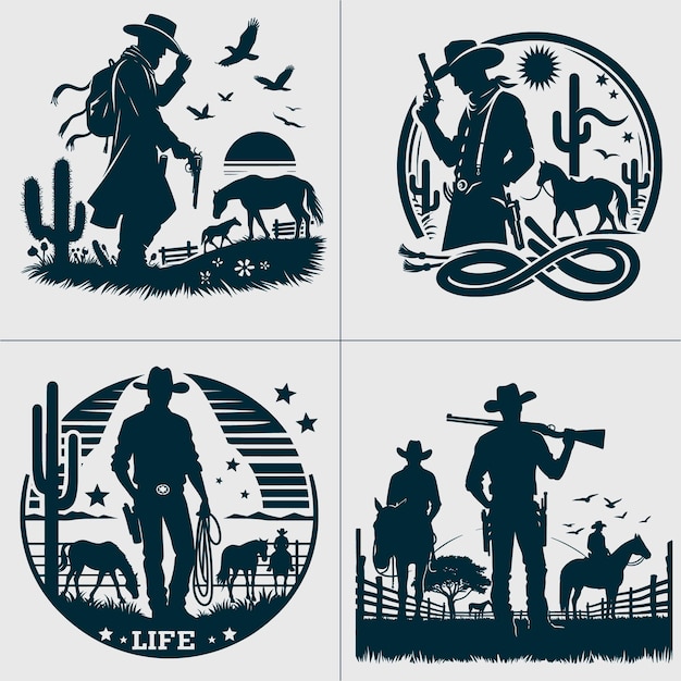 Cowboy svgCowboy Cowgirl svgcowboy silhouettecouple svgWestern Svgcowboy clipartWild west