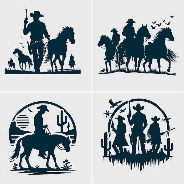 Cowboy svgCowboy Cowgirl svgcowboy silhouettecouple svgWestern Svgcowboy clipartWild west