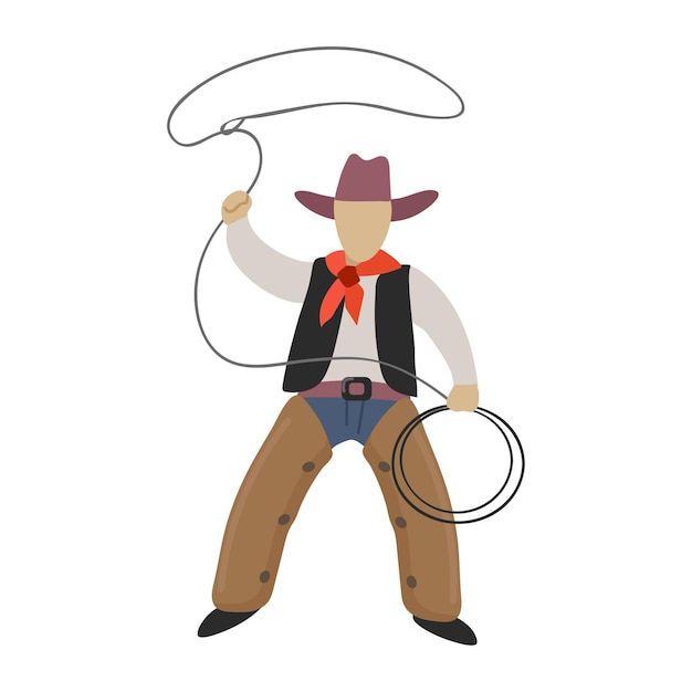 Cowboy with lasso icon clipart avatar logotype isolated vector illustration