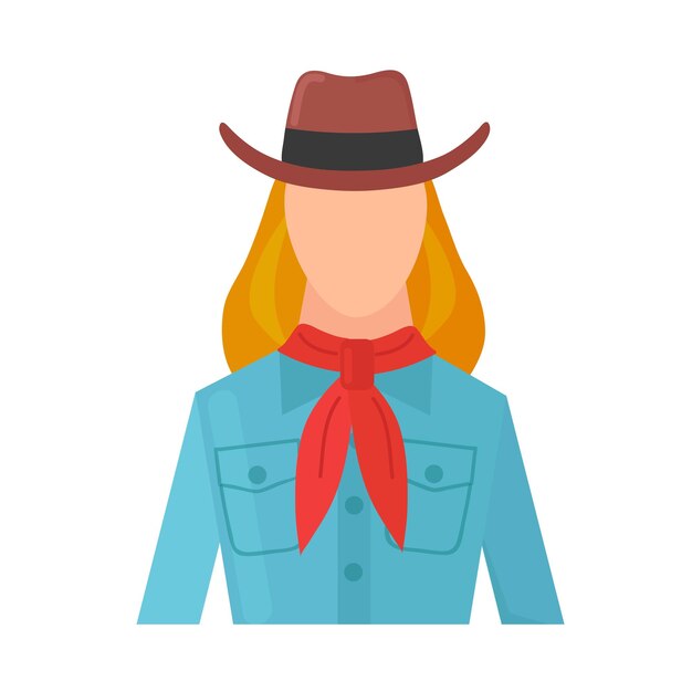 Cowgirl icon clipart avatar logotype isolated vector illustration