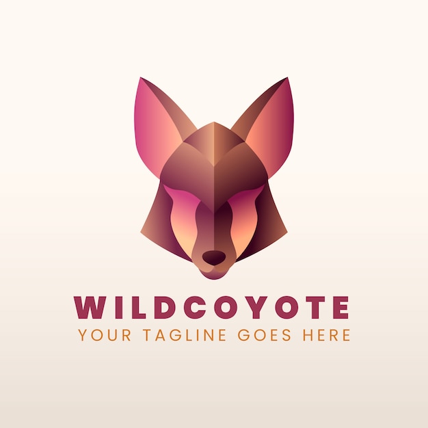 Vector coyote branding logo template