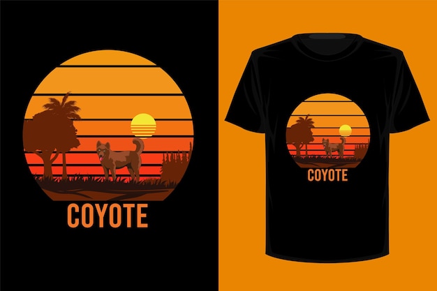 Coyote retro vintage t shirt design