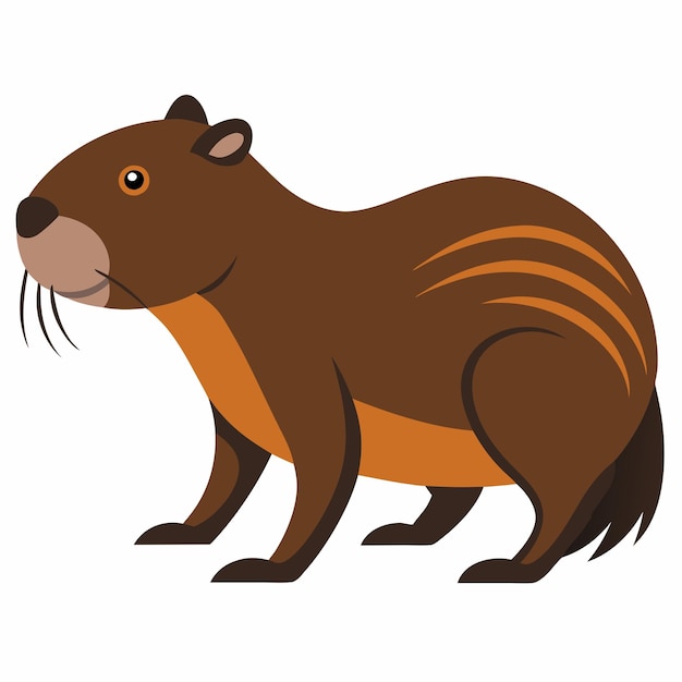 Vector coypu beaver walks kawaii