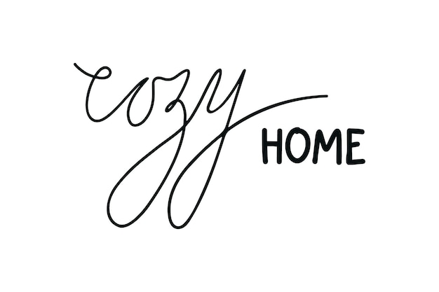 Cozy home lettering. Hand drawn phrase. Vector illustration for card, poster, textile.