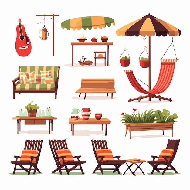 Cozy Outdoor Furniture Set with Chairs and Swings