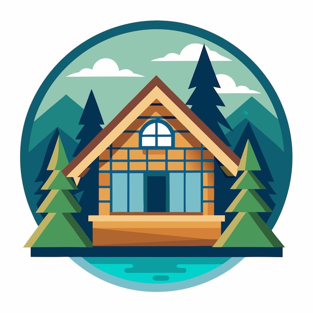 Vector cozy retreat crafting a unique vector logo for house cabin or cottage