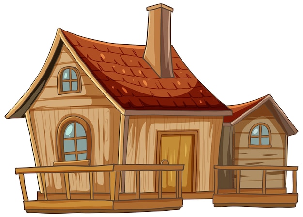 Cozy Wooden Cottage Illustration