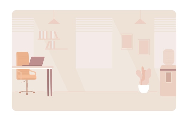 Cozy workplace 2D vector isolated illustration