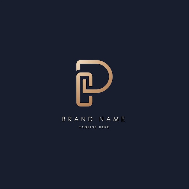 CP vector logo design vector image alphabetic luxury golden style