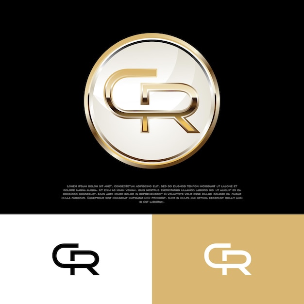 Vector cr initial modern luxury emblem logo template for business