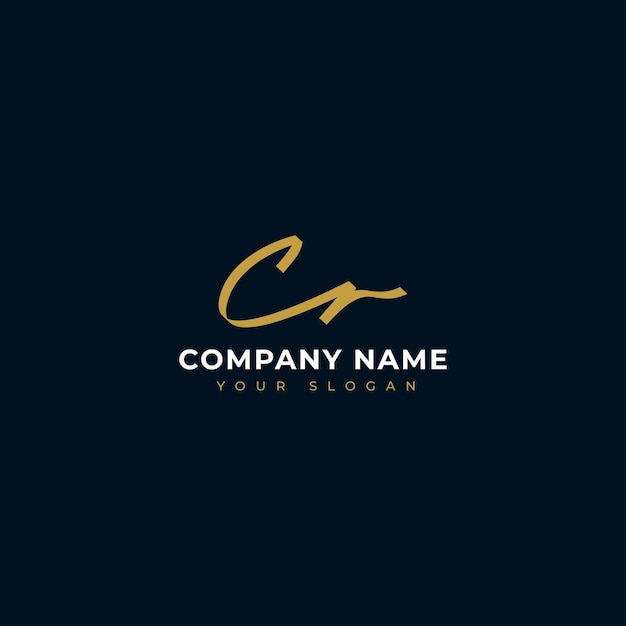 Cr Initial signature logo vector design