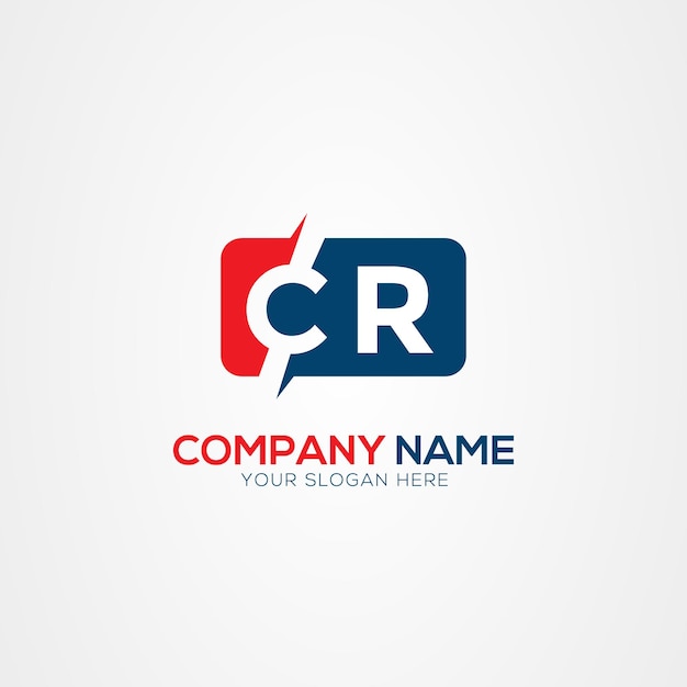 Vector cr or rc creative modern letters logo design element