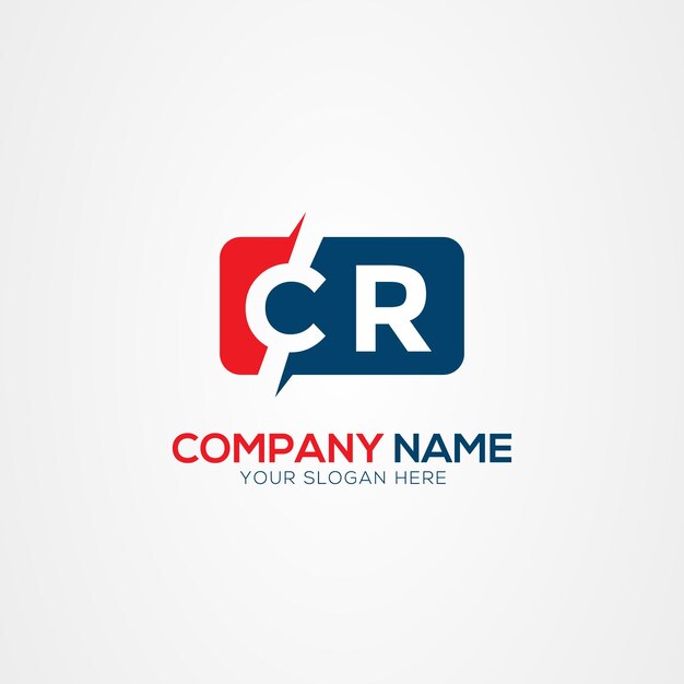 Vector cr or rc creative modern letters logo design element