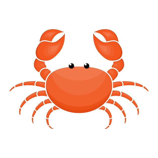 Crab character. Seafood animal.