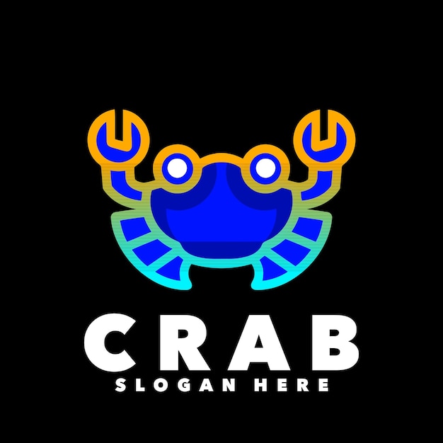 Crab colorful logo design template