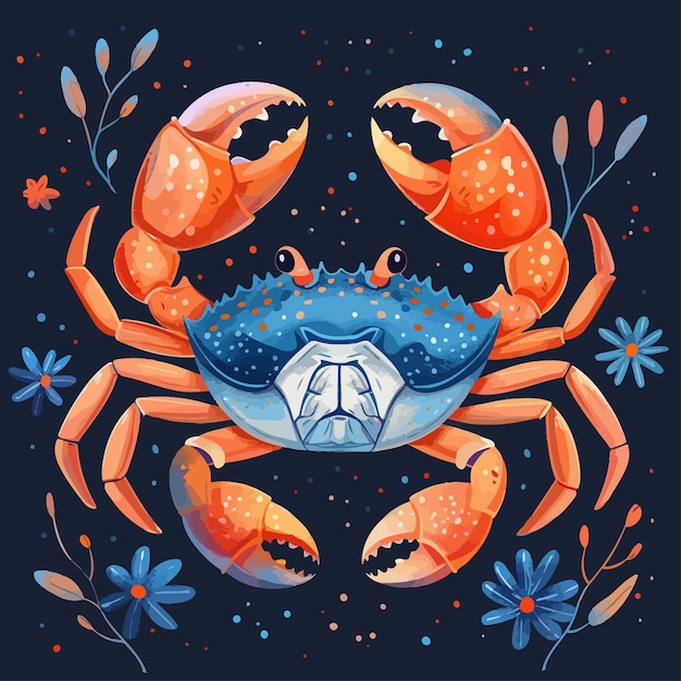 Crab cute vector