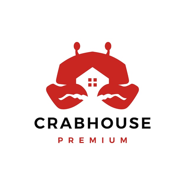 Crab House Seafood Logo Vector Icon Illustration