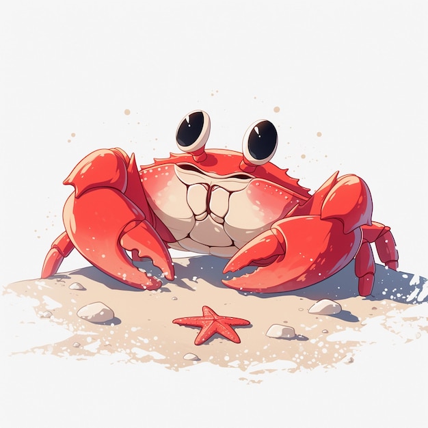 Vector crab scuttling across the sand