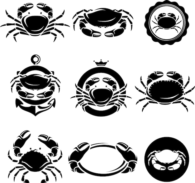 Crab set Vector