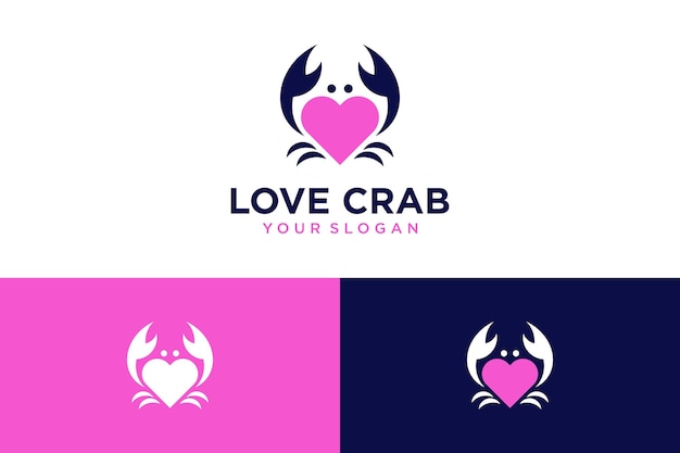 crabe logo design with love and pink