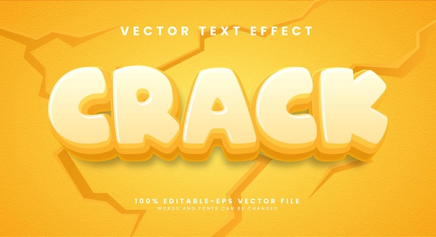 Crack 3d editable vector text effect with yellow color theme