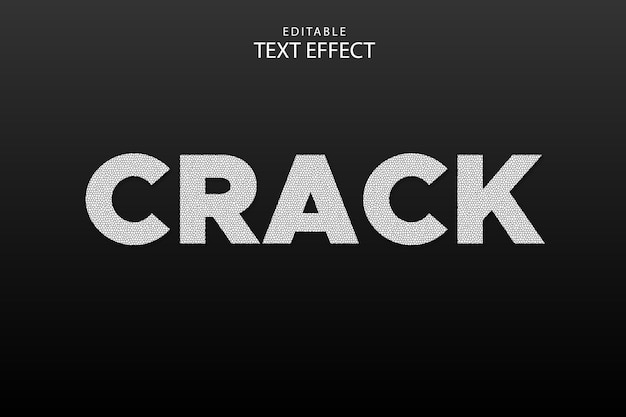 Crack editable text effect on black background