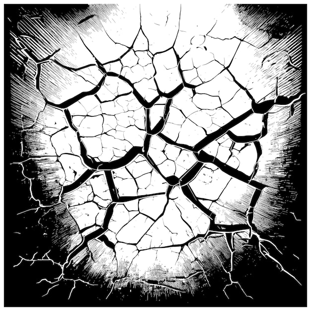 Vector cracked ground texture illustration