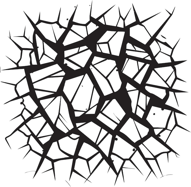 Cracked Inklines Black Logo Design Icon Sketchy Shatter Vector Cracked Lines Symbol